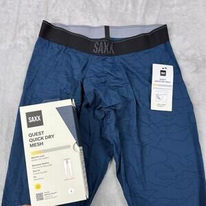 SAXX Quest Quick Dry Mesh Base Layer Bottom Men Small Blue BallPark Pouch NWT